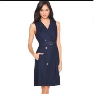 White House Black Market Denim Trench Dress